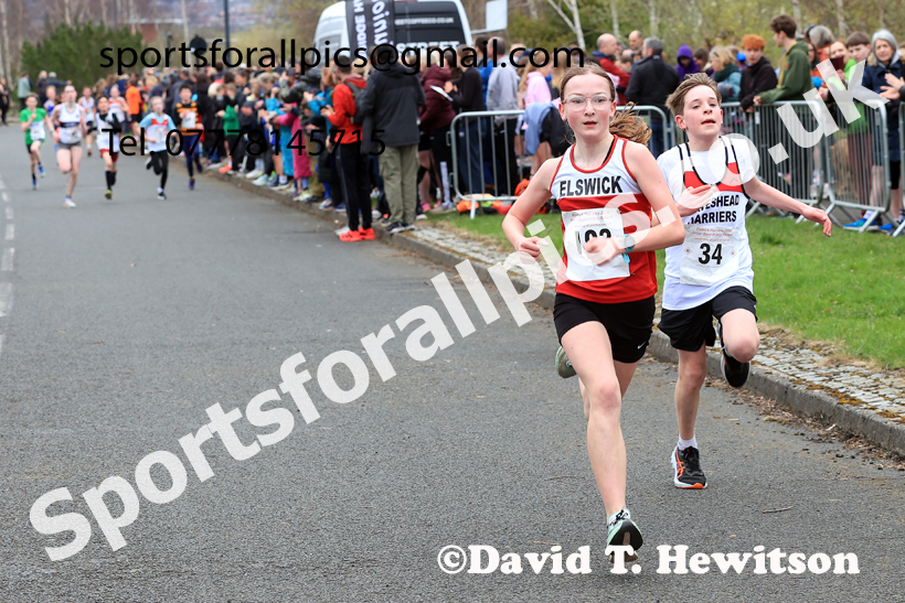 Boys and Girls Under-14s, 2026 Elswick Harriers Good Friday Road Relays and Young Athletes, Newburn,  Newcastle upon Tyne. Photo: David T. Hewitson/Sports for All Pics